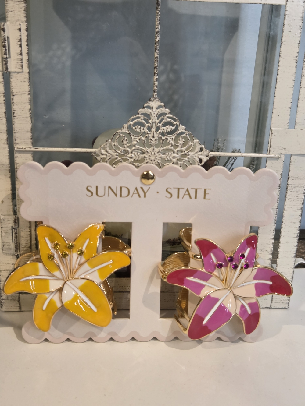 Sunday State Floral Hair Clips - Yellow & Pink